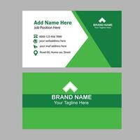 Green modern creative business card and name card horizontal simple clean template vector