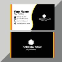 Clean and modern business card template - Yellow and dark black color professional business card design vector