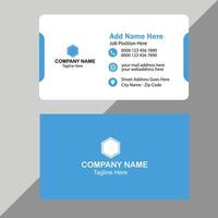 blue modern creative business card and name card, horizontal simple clean template vector