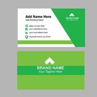 Creative modern green business card design, name card corporate visiting card and simple clean template vector