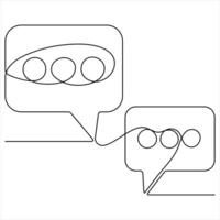Continuous speech bubble single line drawing dialogue speech bubble vector