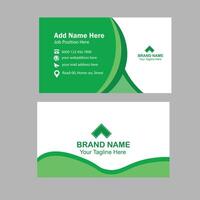 Green modern creative business card and name card horizontal simple clean template vector