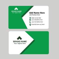Creative modern green business card design, name card corporate visiting card and simple clean template vector
