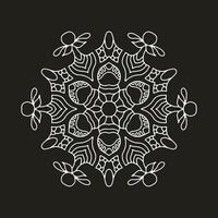 A white flower design on a black background vector
