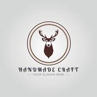 Handmade craft logo design template vector