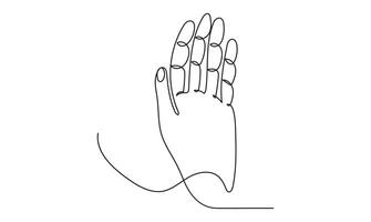 Continuous one line holding hand on white background minimalist. Editable stock illustration vector