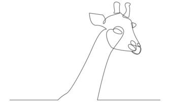 Continuous single line drawing giraffe logo type minimalist vector