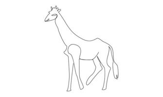 Giraffe one line continuous drawing best use for logo vector