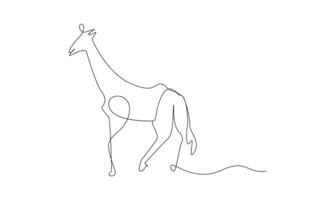 Giraffe simple single line minimalism design vector
