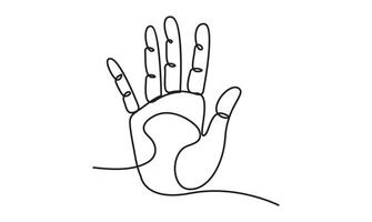 Hand continuous one line drawing on white background illustration minimalist vector