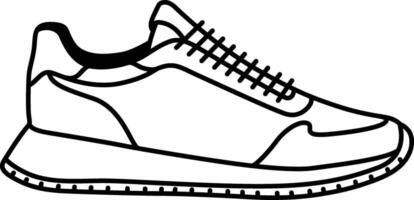 Sneakers Running Shoe Solid Line Icon vector
