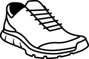 The Solid Line Icon of Single Running SHoes With Tie vector