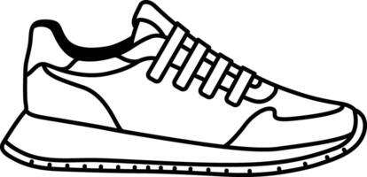 The Solid Line Icon of Sneaker with Velcro vector