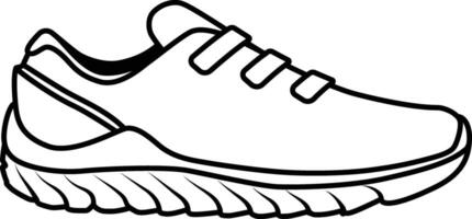 The Solid Line Icon of Running Shoe with three Velcro vector