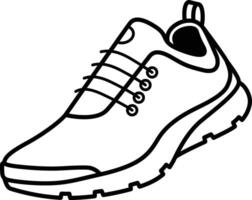 The Solid Line Icon of Running Shoe vector
