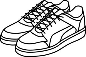 Sneakers Outline Icon with laces vector