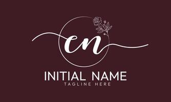CN N C Initial handwriting signature logo template vector