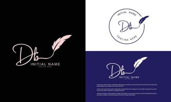 DB B D initial signature logo template vector