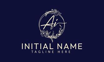 AI I A Initial handwriting signature logo template vector