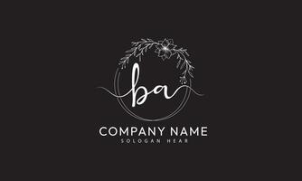 BA A B initial signature logo template vector
