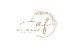 AF F A Initial handwriting signature logo template vector