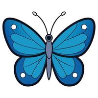 A blue butterfly with black spots on its wings vector