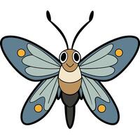 A cartoon butterfly with blue and brown wings vector