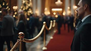 Security personnel at an elegant event in a lavish venue photo