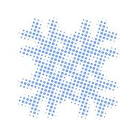 Snowflake halftone dot icon. Halftone array contains round elements. illustration of snowflake icon on a transparent background. Flat abstraction for snowflake symbol. vector