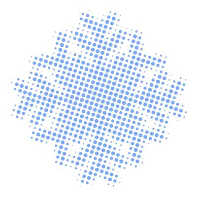 Dotted snowflake model isolated on transparent background winter snow season retro grunge halftone dotted texture vintage magazine style collage element for mixed media design