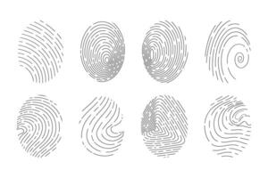 Finger print icon biometric id, unique scan, line signature on white background. Touch id identity, scanner. Fingerprints icon vector