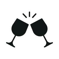 Wine glass icon with a simple and modern design concept vector