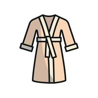Designed with simplicity and modern aesthetics, the bathrobe icon showcases a minimalist approach for contemporary graphics. vector