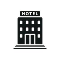 Modern and clean design of a hotel building icon for graphic representation vector