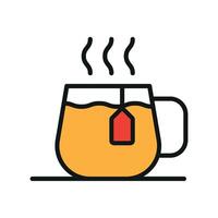 Conceptual graphic featuring a simple tea mug glass icon with a modern design vector
