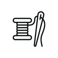 A simple and clean design, the needle and thread tailor icon merges modern aesthetics with functionality, making it an ideal choice for fashion-related graphics. vector