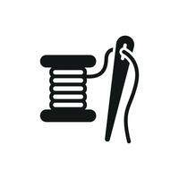 The needle and thread tailor icon delivers a modern and simple design perfect for use in professional fashion projects and tailoring-related content. vector