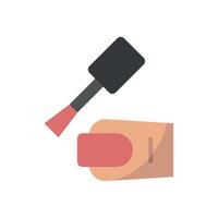 The nail polish bottle icon combines a sleek design with minimal elements to create a modern representation of beauty tools in graphic form. vector