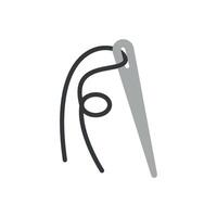 The needle and thread tailor icon presents a clean and modern graphic design that reflects simplicity and elegance for use in the fashion industry. vector