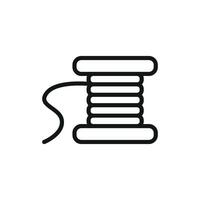 The needle and thread tailor icon features minimalist design elements in a modern concept graphic suitable for use in both digital and print fashion content. vector