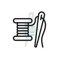 Offering a minimalist and contemporary design the needle and thread tailor icon captures the spirit of tailoring with its clean and modern graphic style. vector