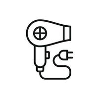 The hair dryer icon merges simplicity with modern trends for a unique graphic concept vector