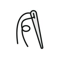 With its simple design and modern touch, the needle and thread tailor icon serves as a versatile and professional graphic for fashion industry branding. vector