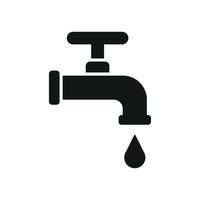 The faucet icon merges modern design trends with simple graphic elements to create a clean and functional visual representation. vector