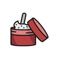 The body scrub icon is crafted with a simple and modern graphic concept, reflecting minimalist design principles. vector