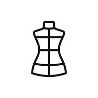 The mannequin tailor icon uses a simple design with modern characteristics offering a clean graphic perfect for fashion and tailoring visuals. vector