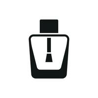 The nail polish bottle icon is a visually striking representation of beauty tools designed with a simple modern concept that highlights minimalism and functionality. vector