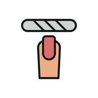 The nail file icon embodies a minimalist graphic concept offering a modern design that captures the essence of beauty tools in a simple yet elegant way. vector