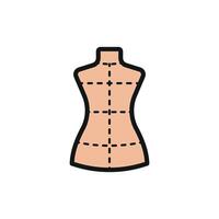 The mannequin tailor icon showcases a minimalist approach with a modern design concept making it an ideal graphic for fashion industry branding. vector