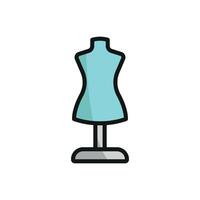 The mannequin tailor icon embodies modern simplicity providing a clean and sophisticated graphic for tailor shops or fashion design applications. vector